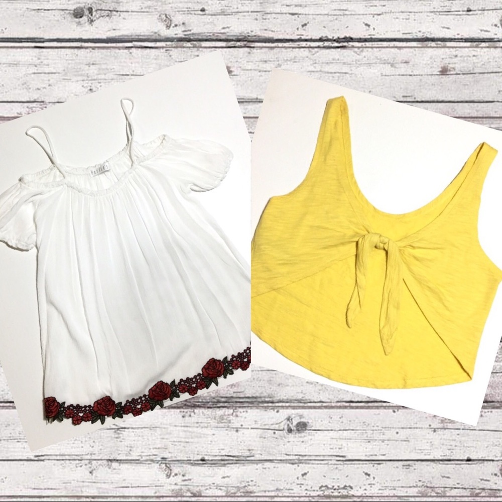 🌟 BOGO 2 shirts Ethnic embroidery AND tie in back